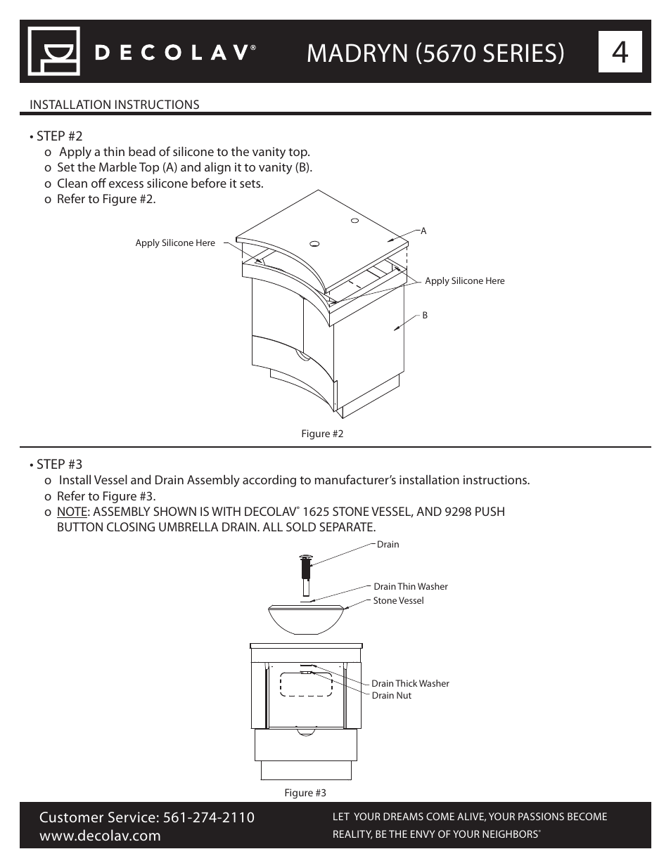 Madryn (5670 series) | Decolav 5670 User Manual | Page 4 / 6