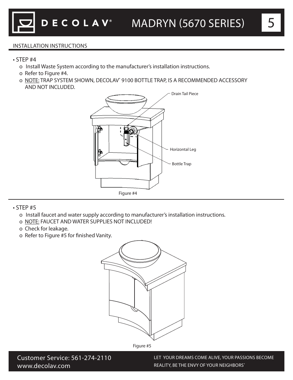Madryn (5670 series) | Decolav 5670 User Manual | Page 5 / 6