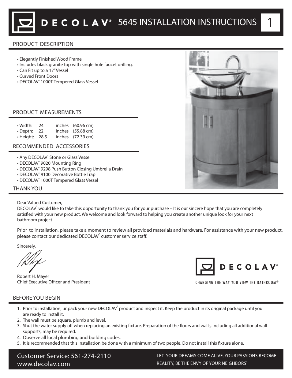 Decolav 5645 User Manual | 8 pages