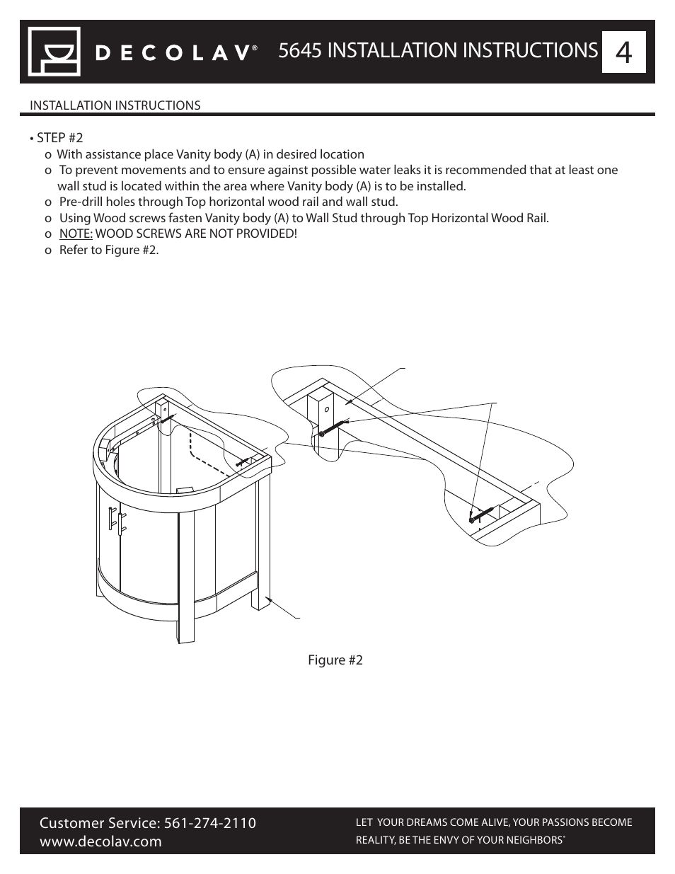 5645 installation instructions | Decolav 5645 User Manual | Page 4 / 8