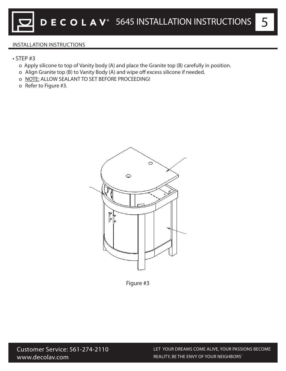 5645 installation instructions | Decolav 5645 User Manual | Page 5 / 8