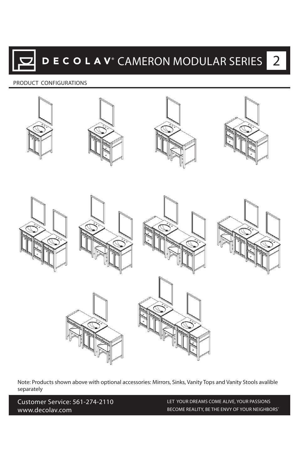 Cameron modular series | Decolav 5230 User Manual | Page 2 / 11