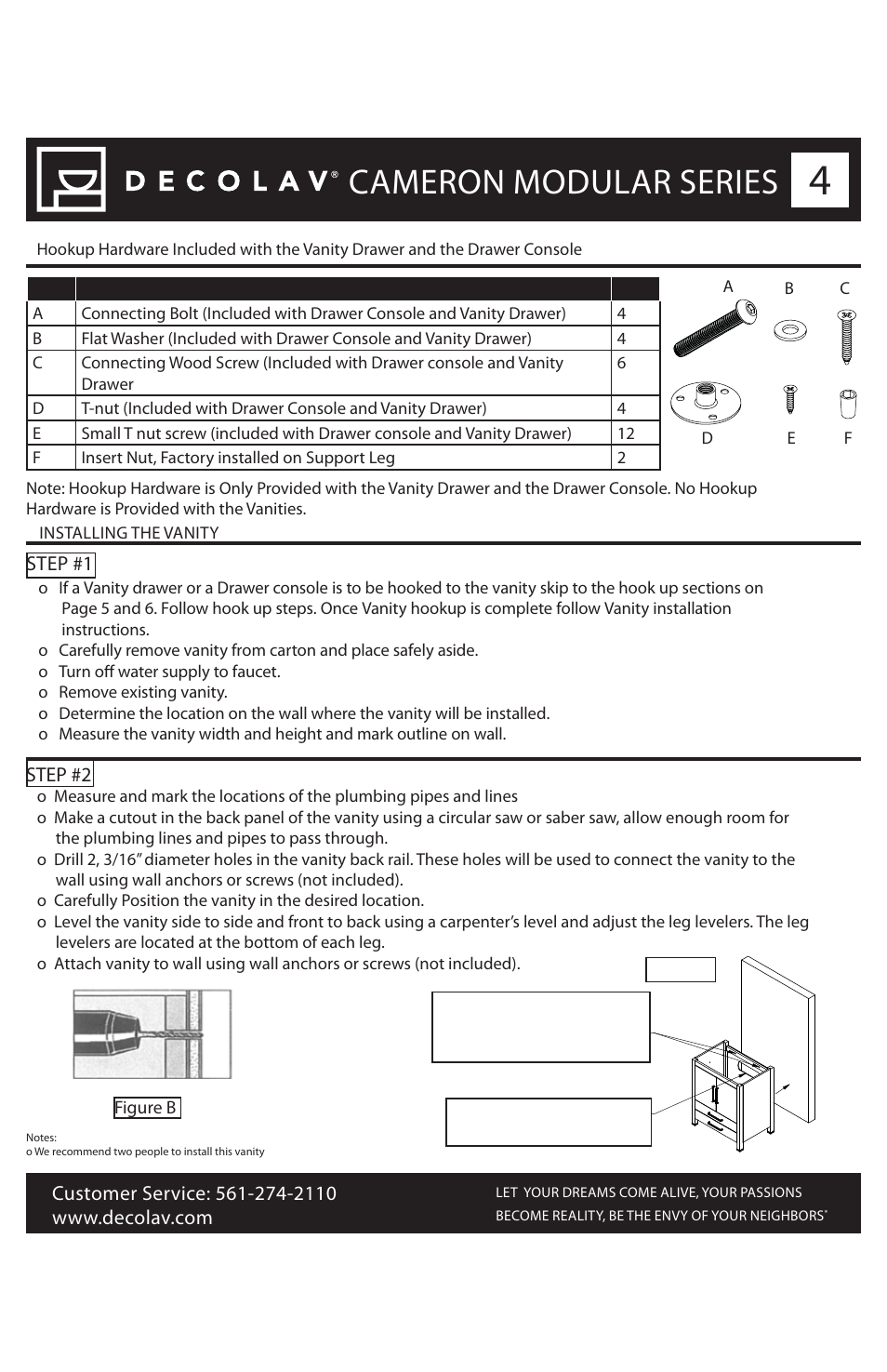 Cameron modular series | Decolav 5230 User Manual | Page 4 / 11