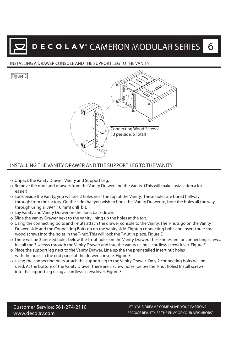 Cameron modular series | Decolav 5230 User Manual | Page 6 / 11