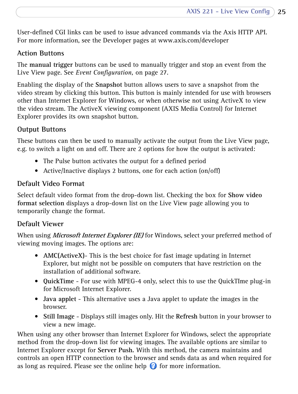 Axis Communications AXIS 221 User Manual | Page 25 / 64