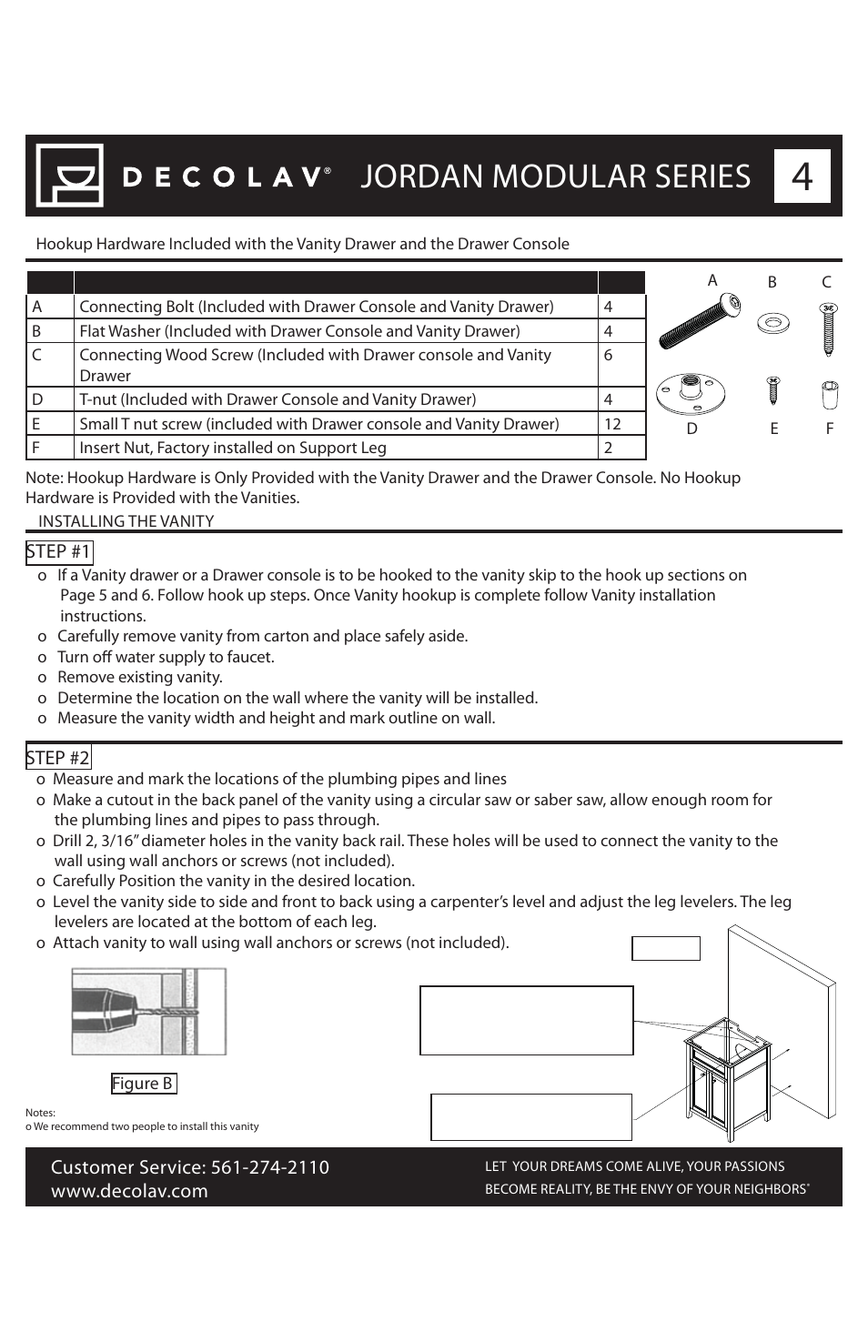 Jordan modular series | Decolav 5246 User Manual | Page 4 / 11