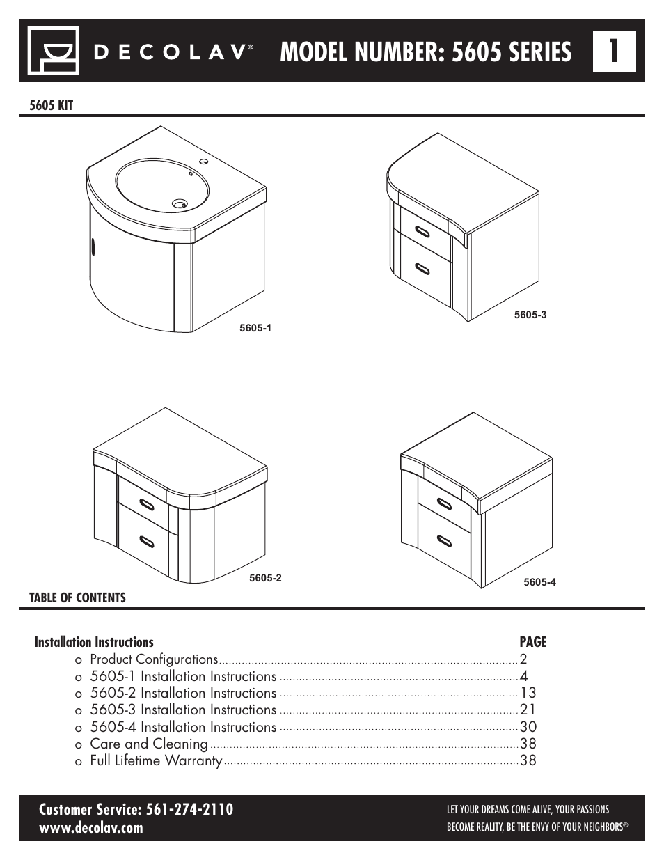 Decolav 5605-4 User Manual | 38 pages