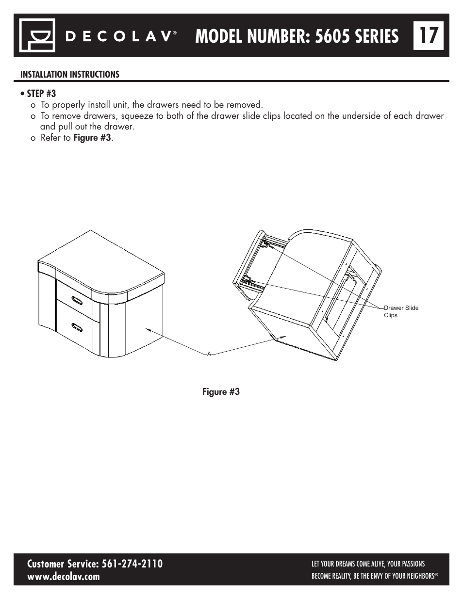 Model number: 5605 series | Decolav 5605-4 User Manual | Page 17 / 38