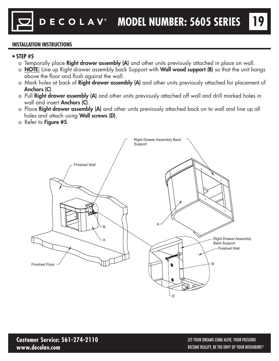 Model number: 5605 series | Decolav 5605-4 User Manual | Page 19 / 38