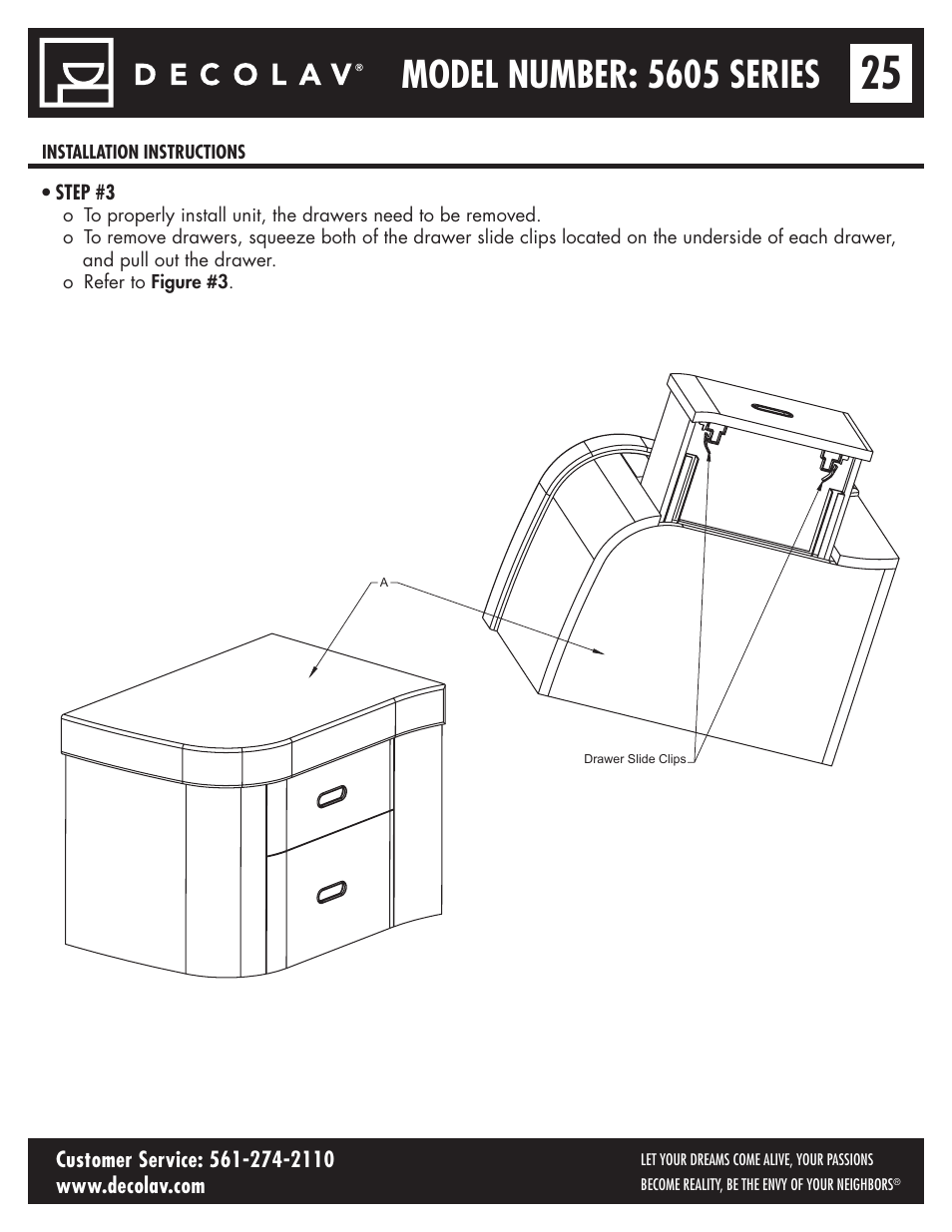 Model number: 5605 series | Decolav 5605-4 User Manual | Page 25 / 38