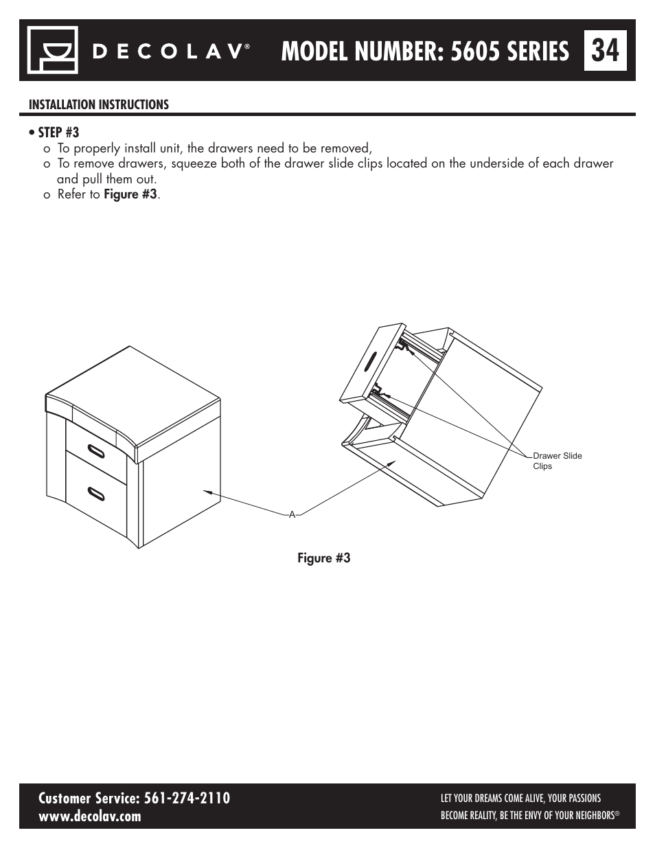 Model number: 5605 series | Decolav 5605-4 User Manual | Page 34 / 38