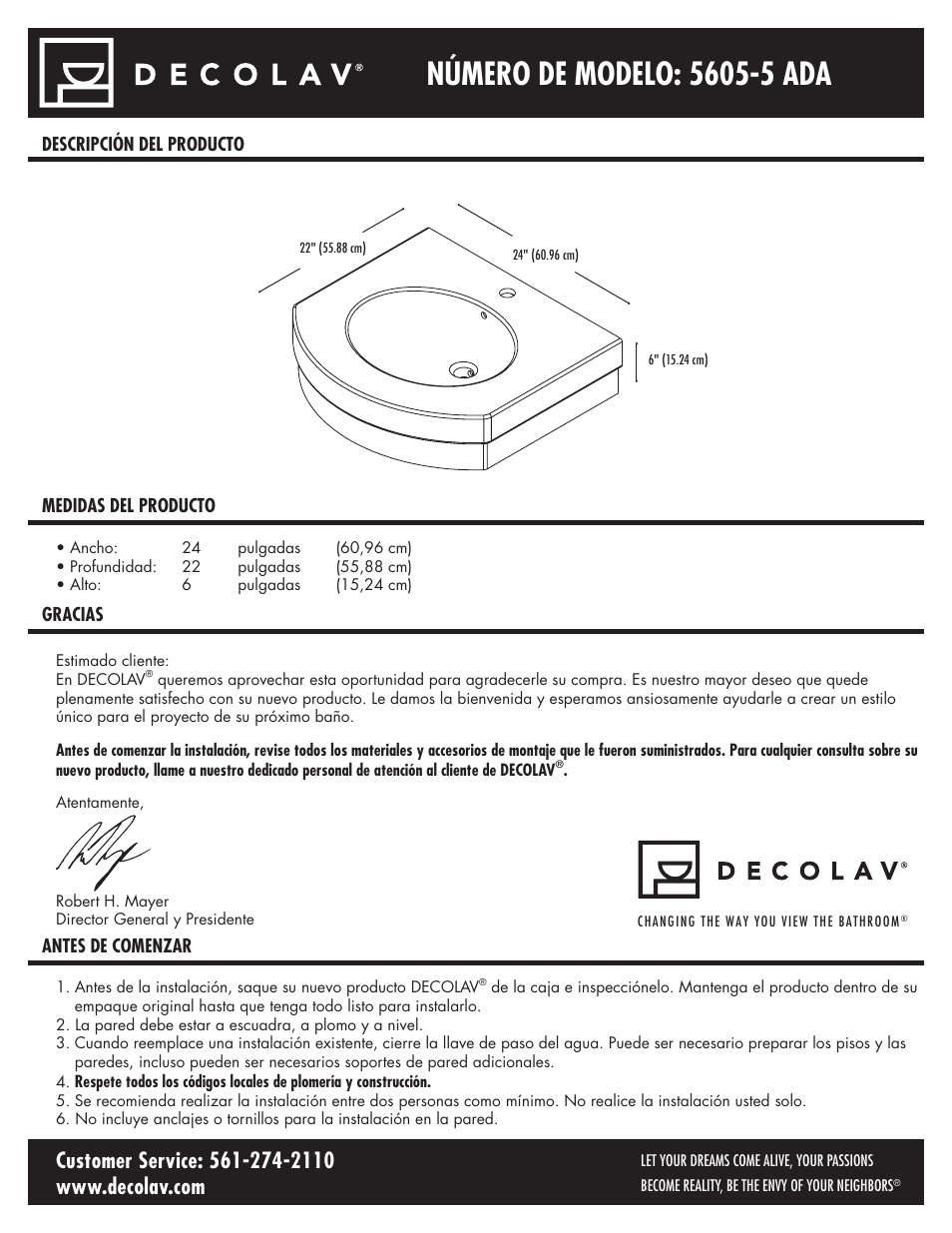 5605-5_es_0308.pdf | Decolav 5605-5 User Manual | Page 23 / 33