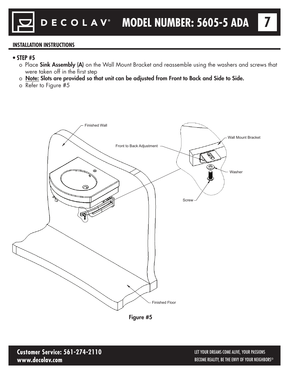 Decolav 5605-5 User Manual | Page 7 / 33