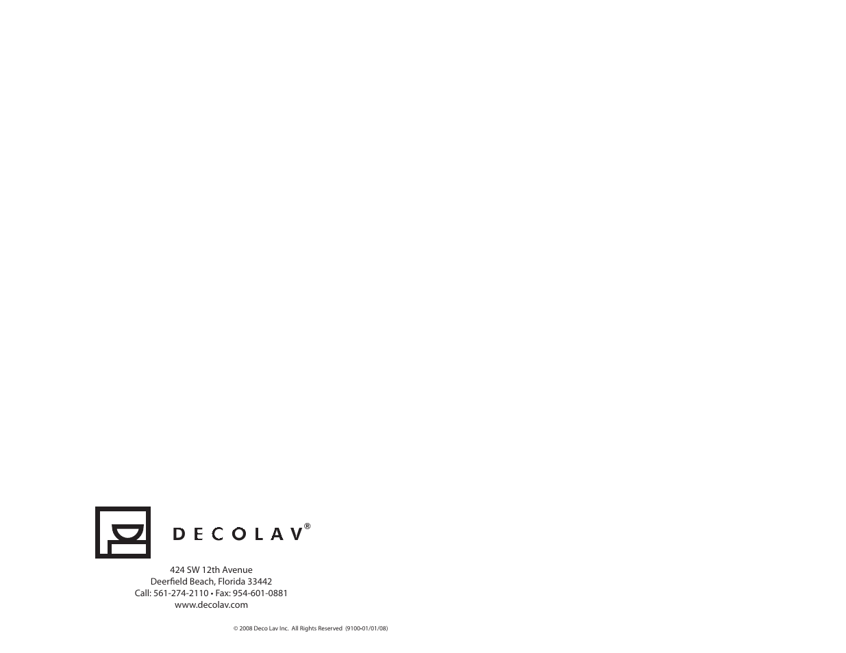 Decolav 9100 User Manual | 4 pages