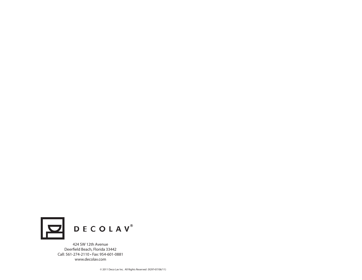 Decolav 9297 User Manual | 4 pages