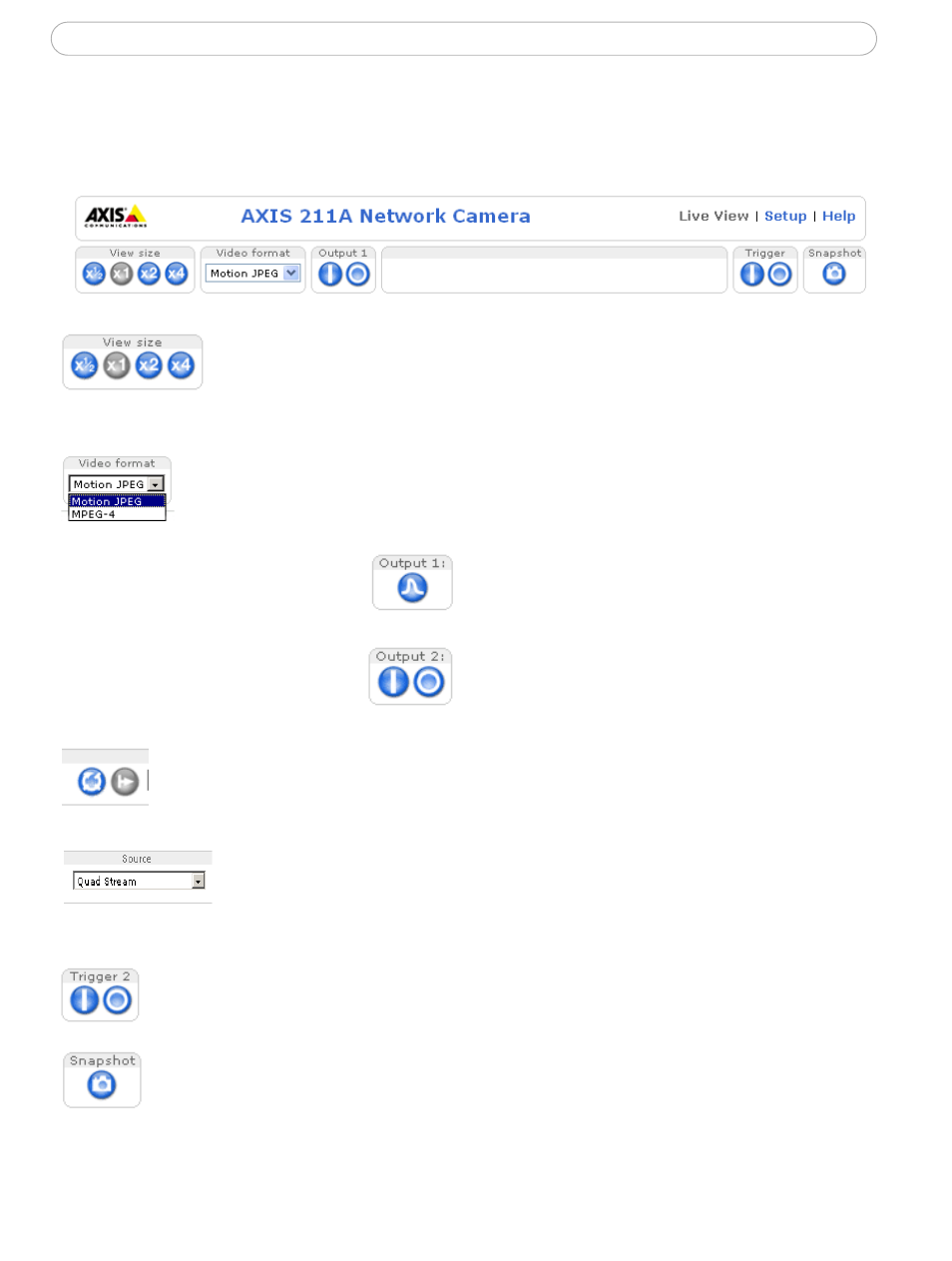 The live view page | Axis Communications 210A User Manual | Page 11 / 66