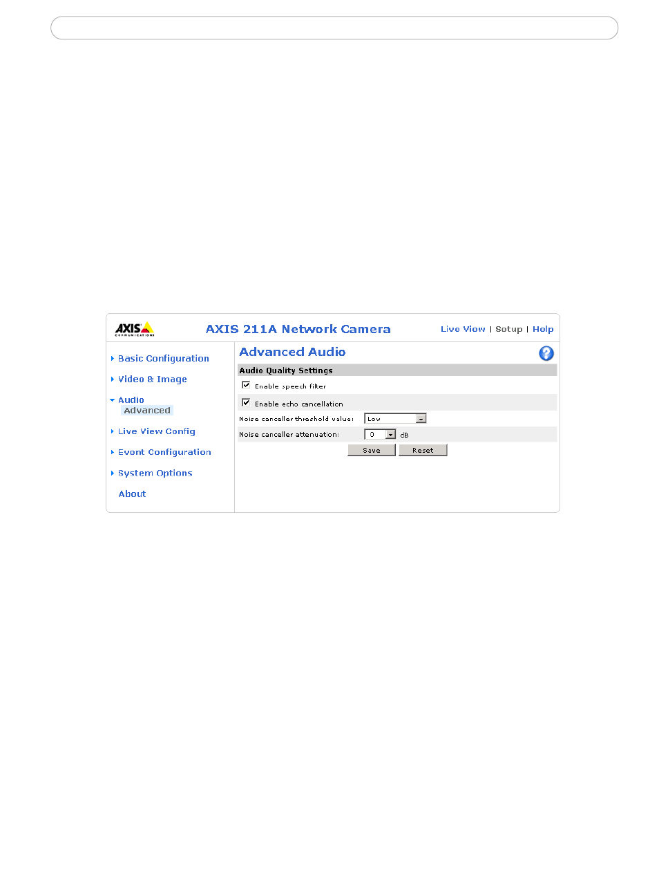 Advanced audio settings | Axis Communications 210A User Manual | Page 26 / 66