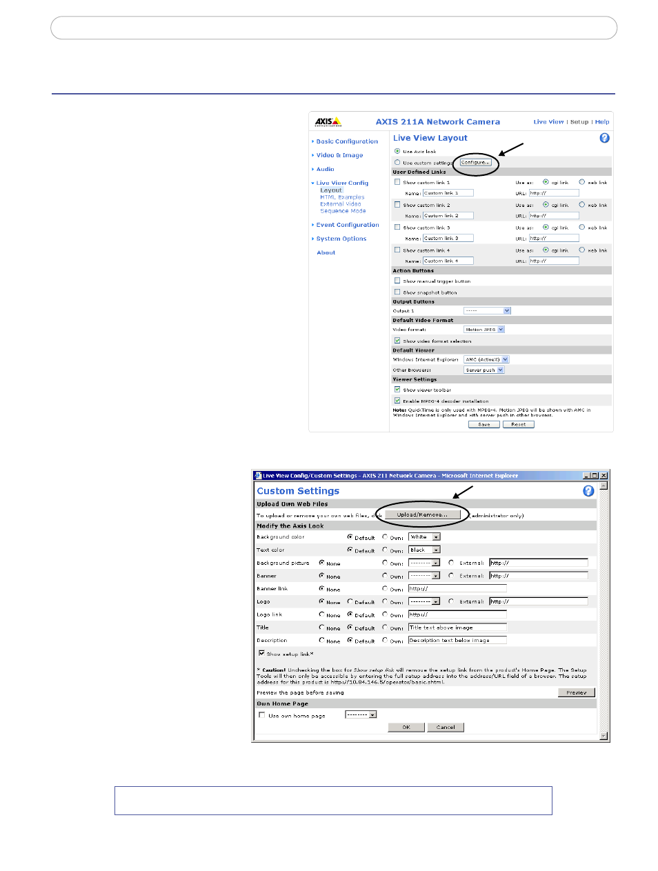 Live view config | Axis Communications 210A User Manual | Page 28 / 66