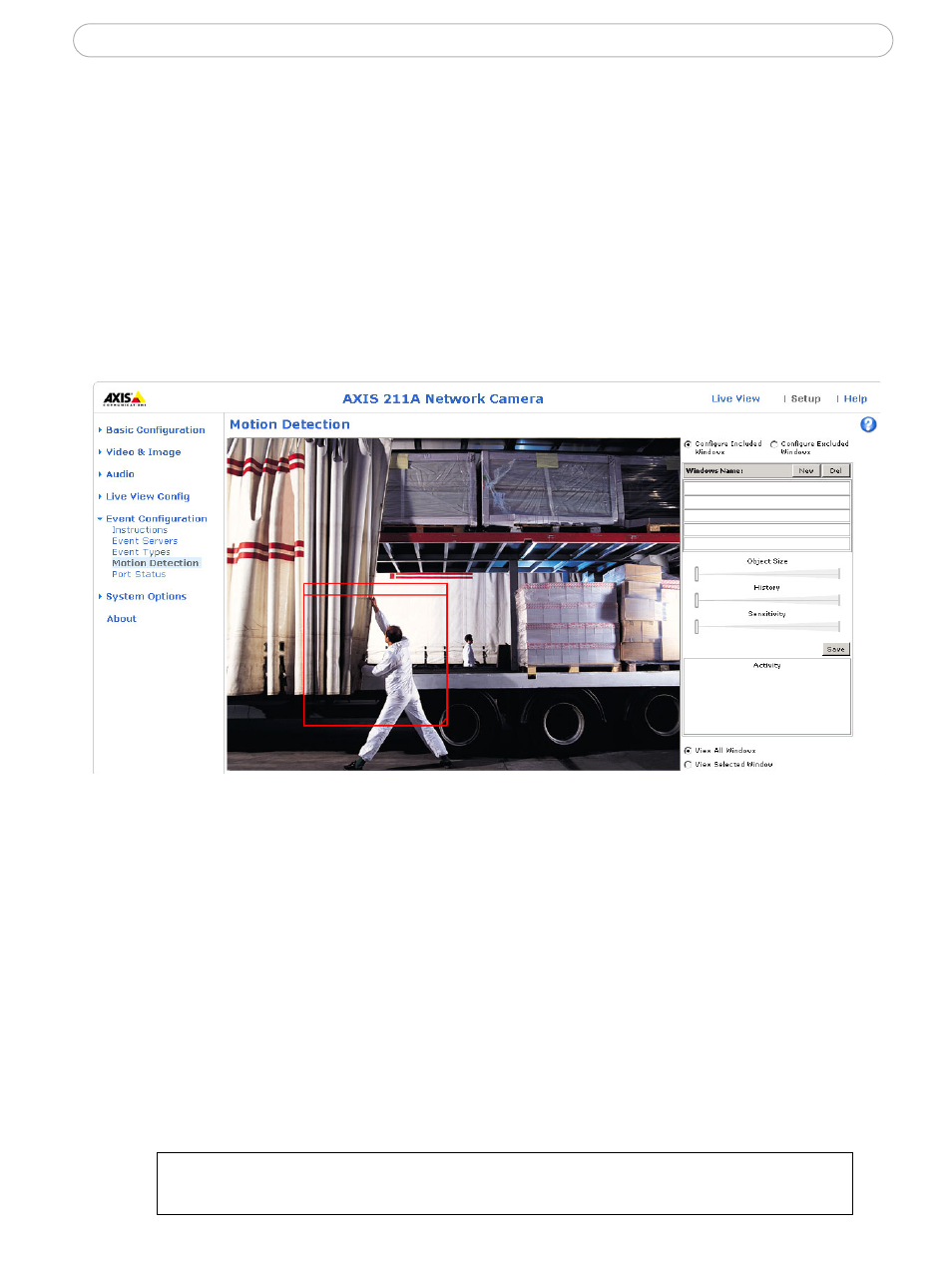 Motion detection | Axis Communications 210A User Manual | Page 36 / 66