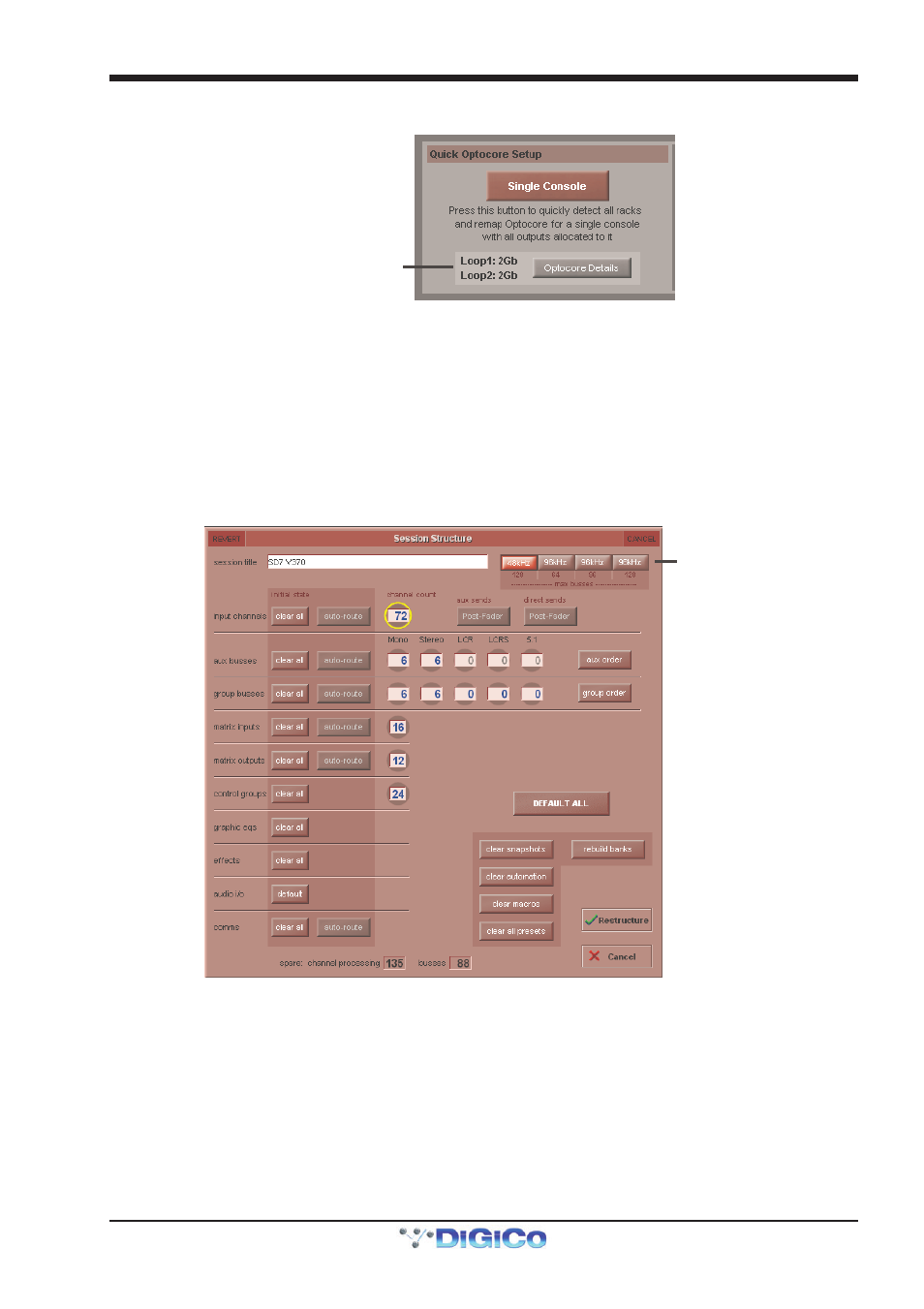 Digico optocore v221 | DiGiCo SD Series User Manual | Page 105 / 116