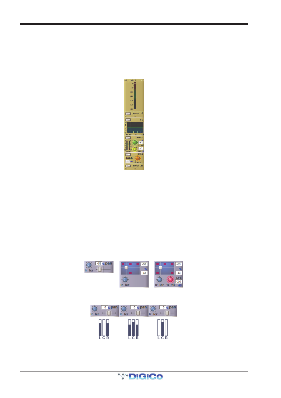 4 channel metering, 5 output routing, L<>r | L>l+r, Lr/lcr blend, Output routing, R>l+r, 4 channel metering -12, 5 output routing -12, Chapter 1 - channel types | DiGiCo SD Series User Manual | Page 19 / 116
