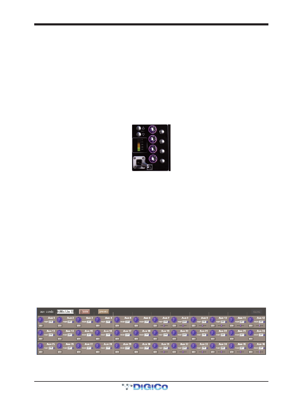 6 aux busses and assignable controls, Assignable controls, Aux busses | 6 aux busses and assignable controls -13, Chapter 1 - channel types | DiGiCo SD Series User Manual | Page 20 / 116