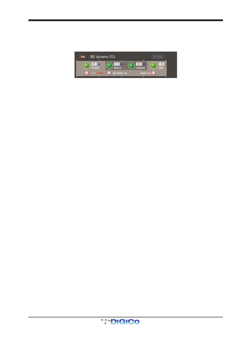 Band on, Dynamic on, Over mode | Under mode, Chapter 1 - channel types | DiGiCo SD Series User Manual | Page 26 / 116