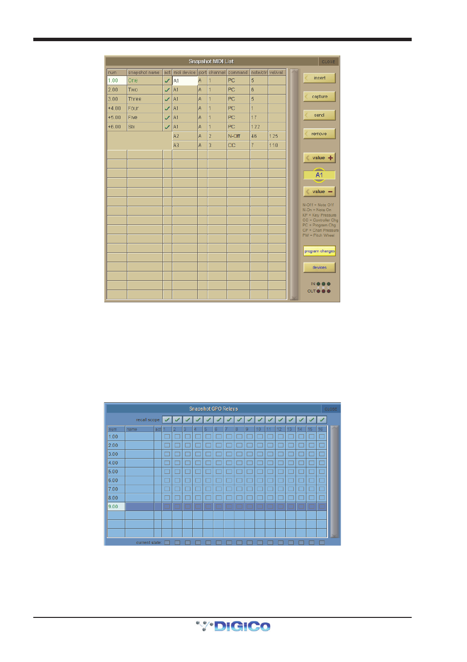 18 snapshot gpo relays, Capture, Snapshot gpo relays | 18 snapshot gpo relays -24, Chapter 2 - the master screen | DiGiCo SD Series User Manual | Page 58 / 116