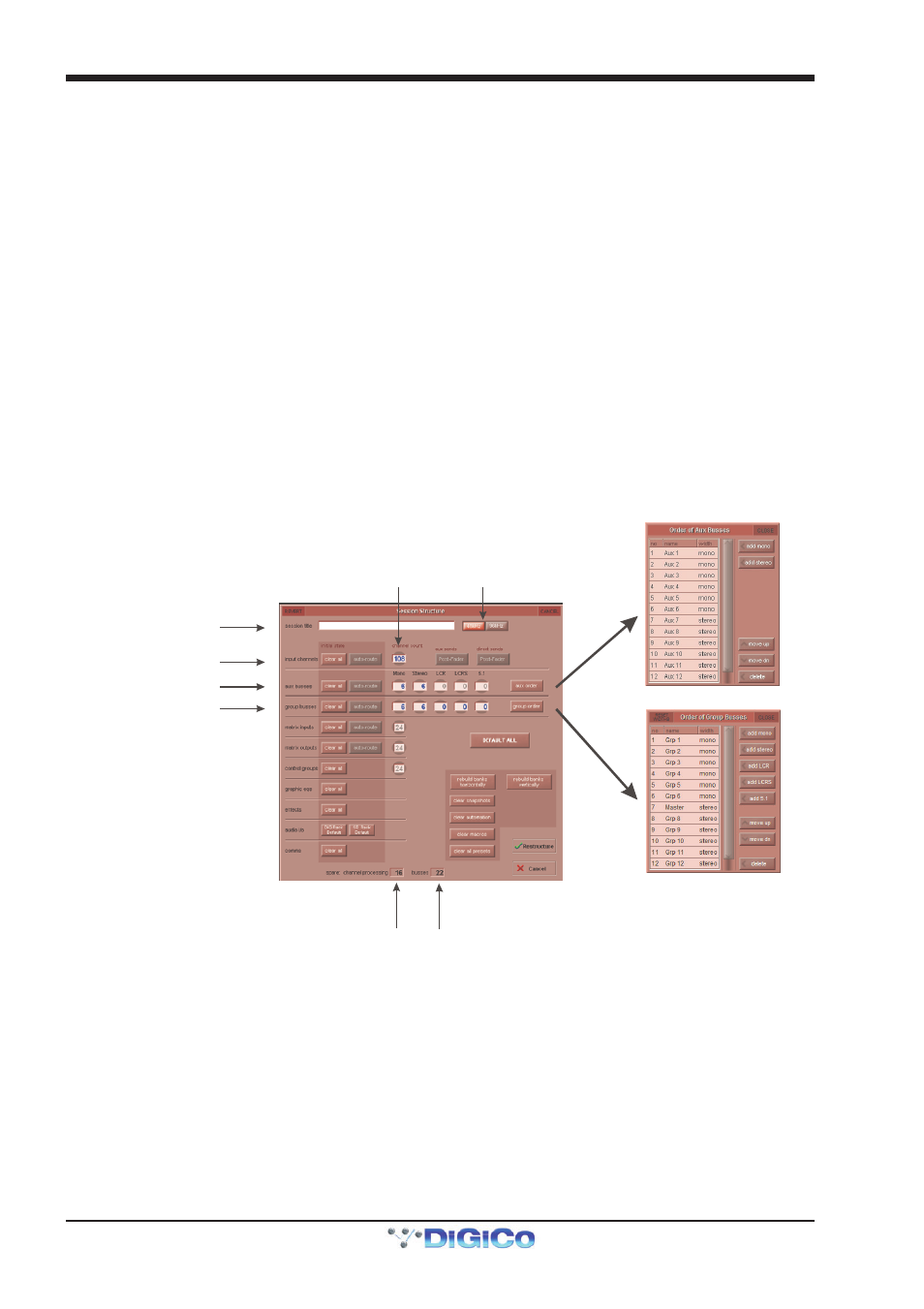 5 software configuration, 1 templates, 2 session structure overview | 5 software configuration -8, 1 templates -8, 2 session structure overview -8, Sd5 - getting started | DiGiCo SD5 User Manual | Page 12 / 27
