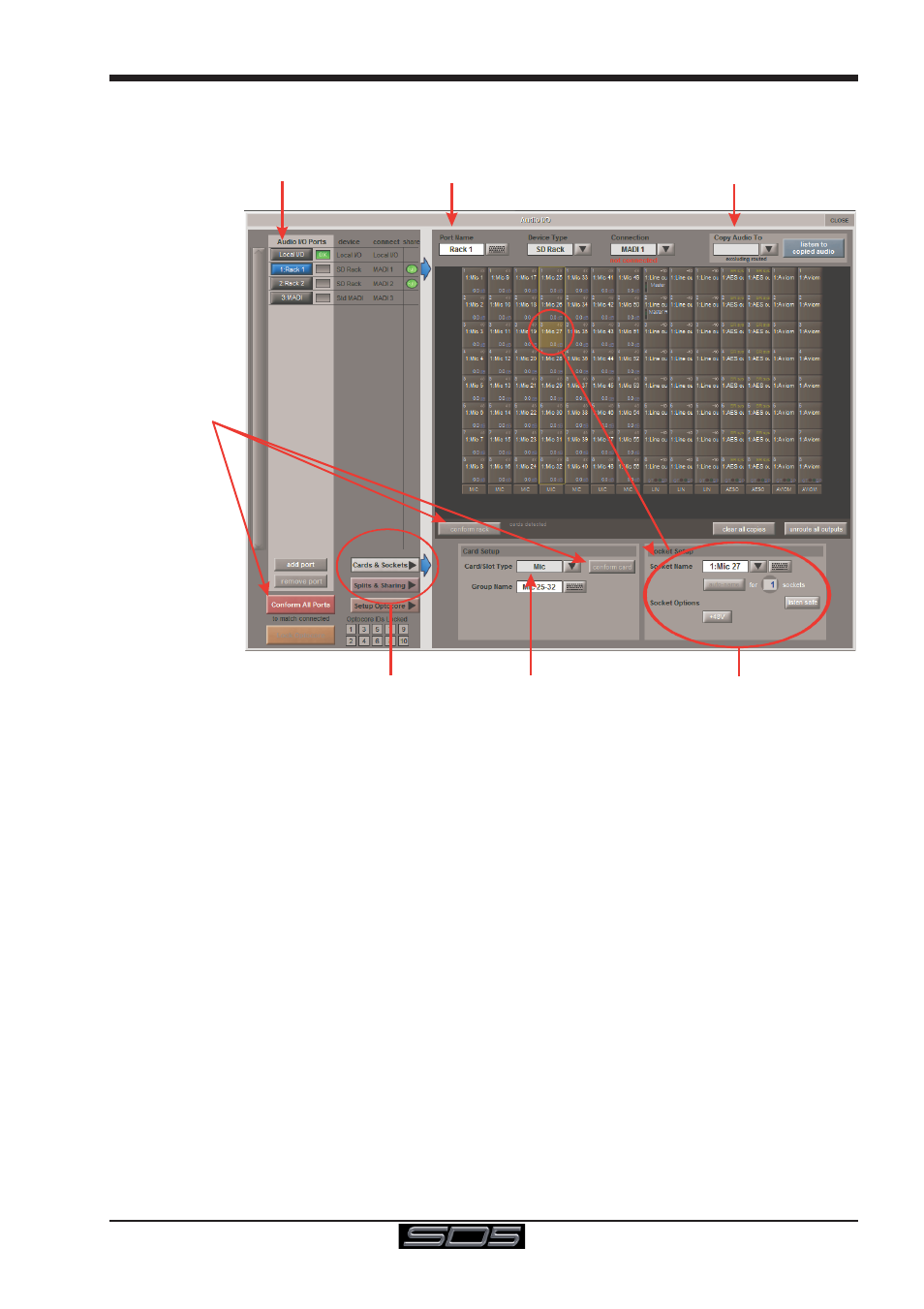 7 manual conforming of racks, 7 manual conforming of racks -11, Sd5 - getting started | Standard madi connections, Unrouting all outputs | DiGiCo SD5 User Manual | Page 15 / 27