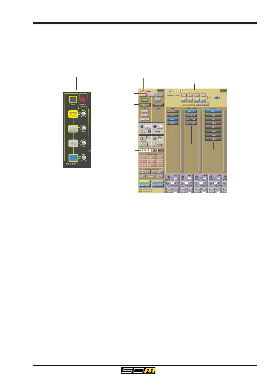 8 routing basics, 1 selecting inputs & outputs, 8 routing basics -13 | 1 selecting inputs & outputs -13, Sd11 - getting started | DiGiCo SD11 User Manual | Page 18 / 25