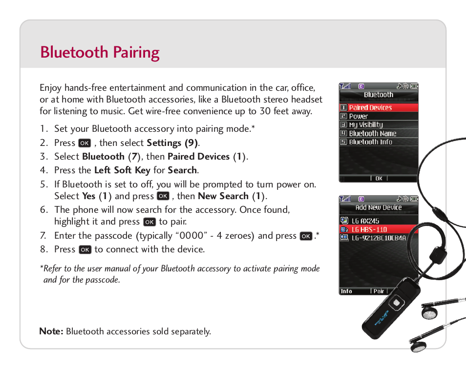 Bluetooth pairing | LG AX 8600 User Manual | Page 4 / 8