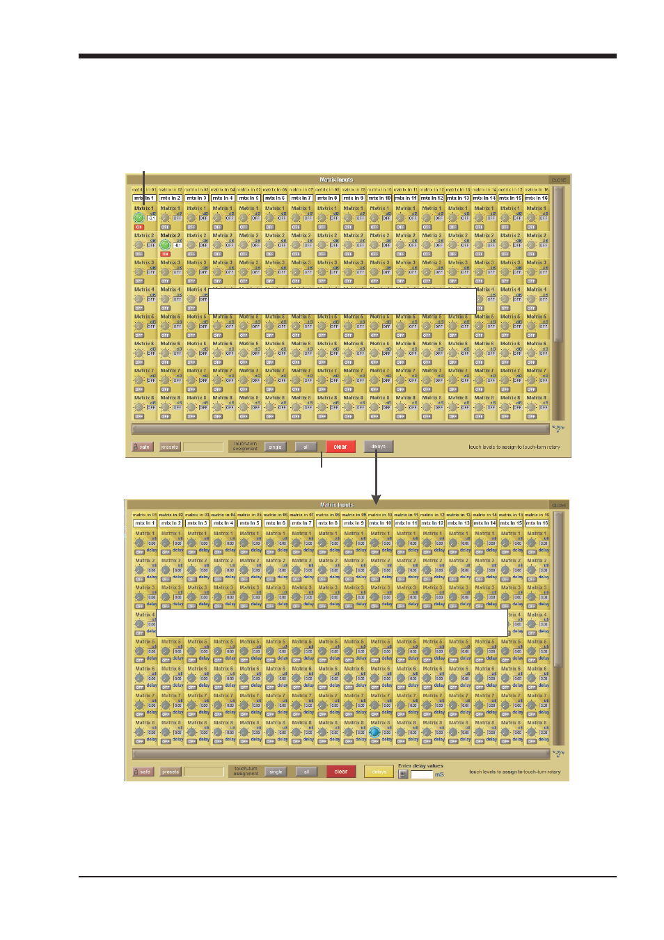 A2.1.10 matrix nodal delays, Matrix level settings matrix nodal delay settings, Appendix 2 - sd theatre operation | DiGiCo Appendix 2 - SD Theatre User Manual | Page 13 / 13