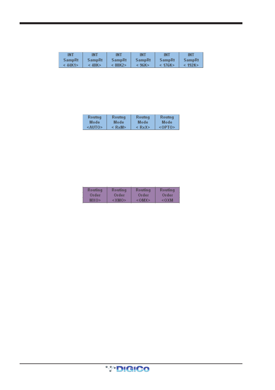 11 rack sample rate, 12 rack routing mode, 13 rack routing order | 12 rack routing mode -12, 13 rack routing order -12, 14 rack main and aux splits -13, Sd rack | DiGiCo SD Rack User Manual | Page 12 / 13