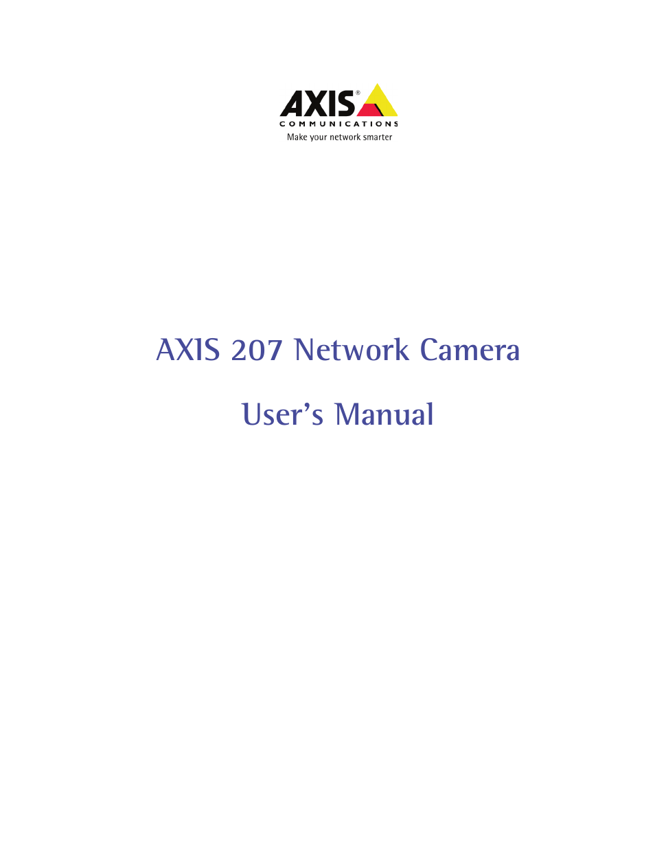 Axis Communications 207 User Manual | 54 pages