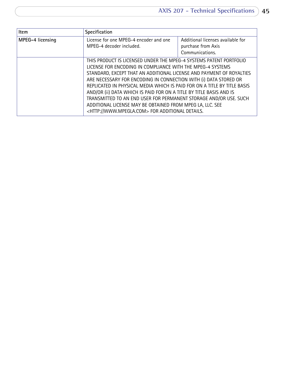 Axis Communications 207 User Manual | Page 45 / 54