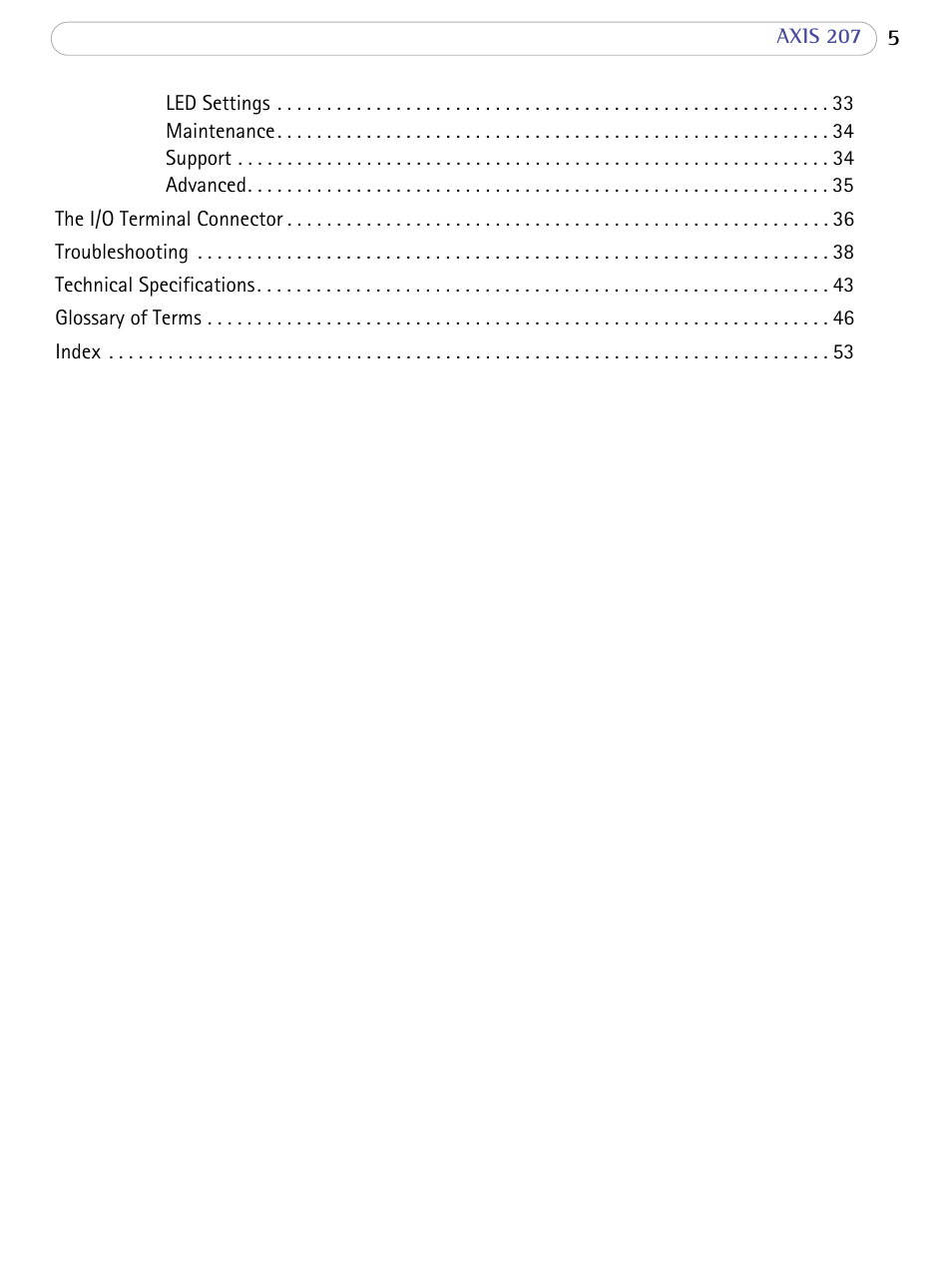 Axis Communications 207 User Manual | Page 5 / 54