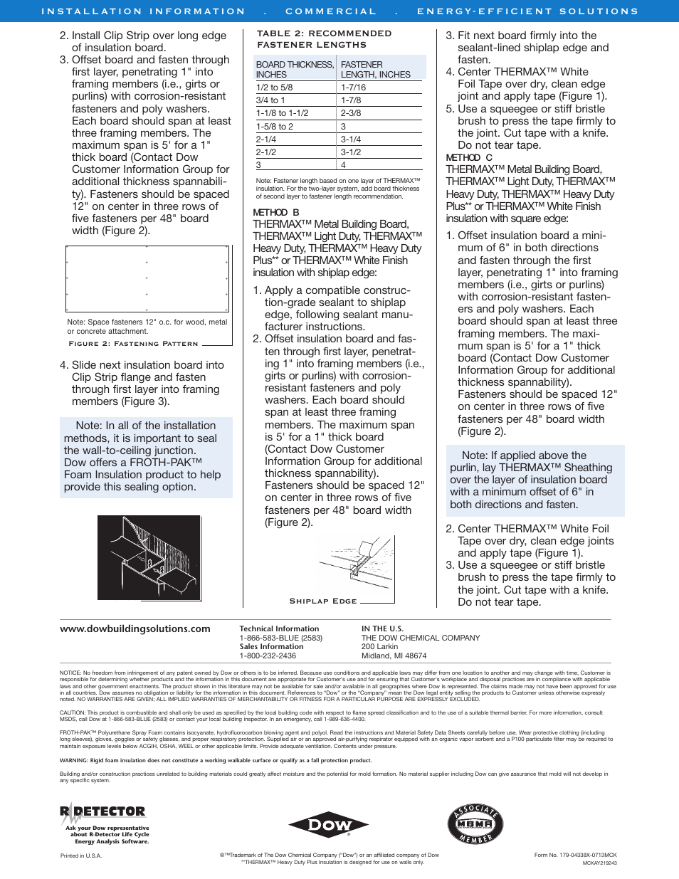 Dow THERMAX for Buildings User Manual | Page 2 / 2