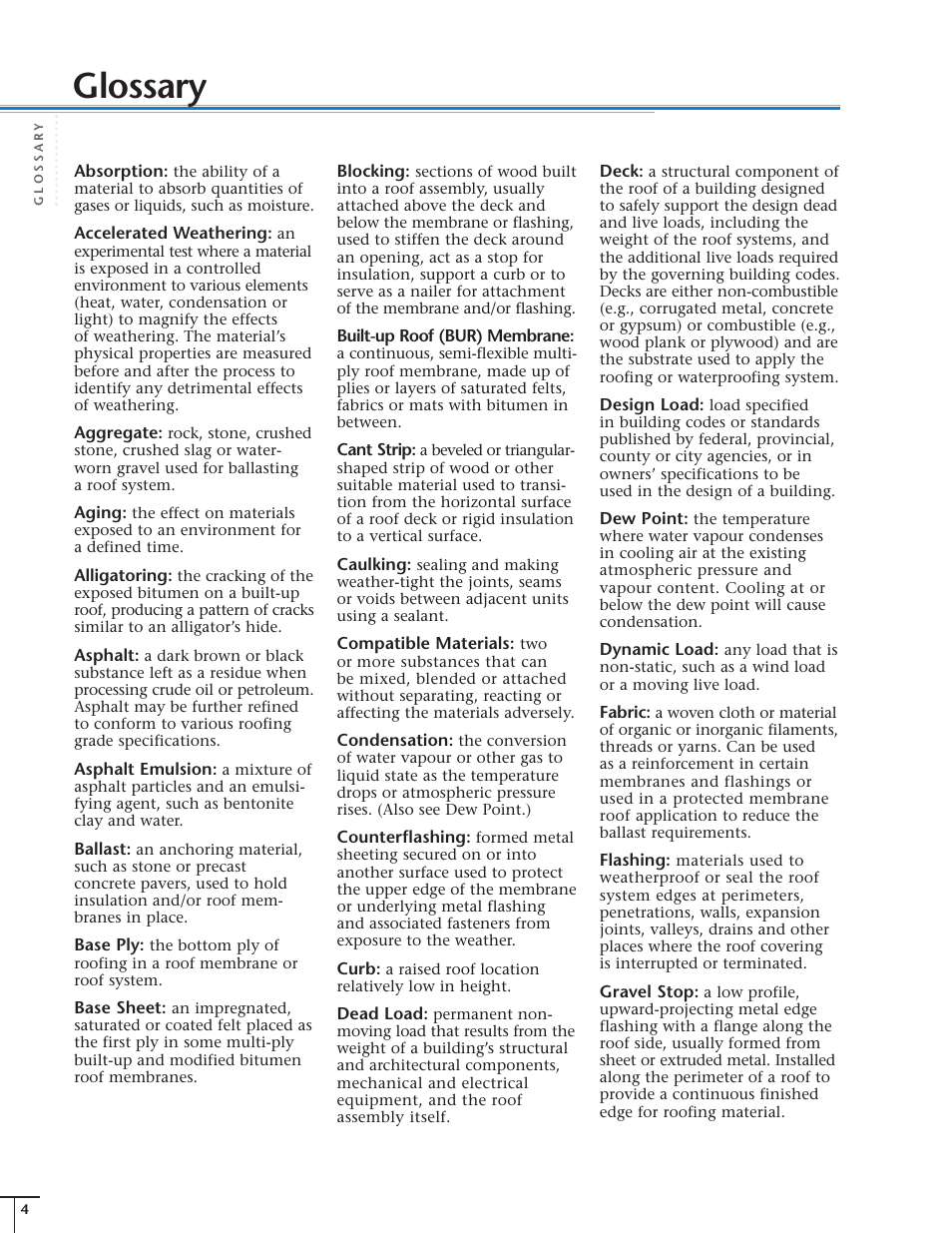 Glossary | Dow Protected Membrane Roof EN User Manual | Page 4 / 24