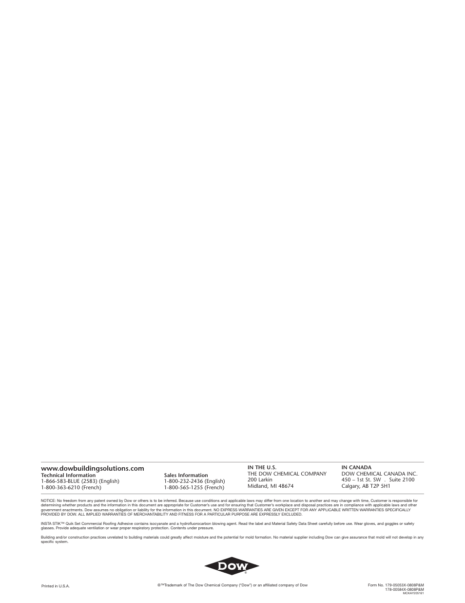 Dow INSTA STIK User Manual | Page 4 / 4