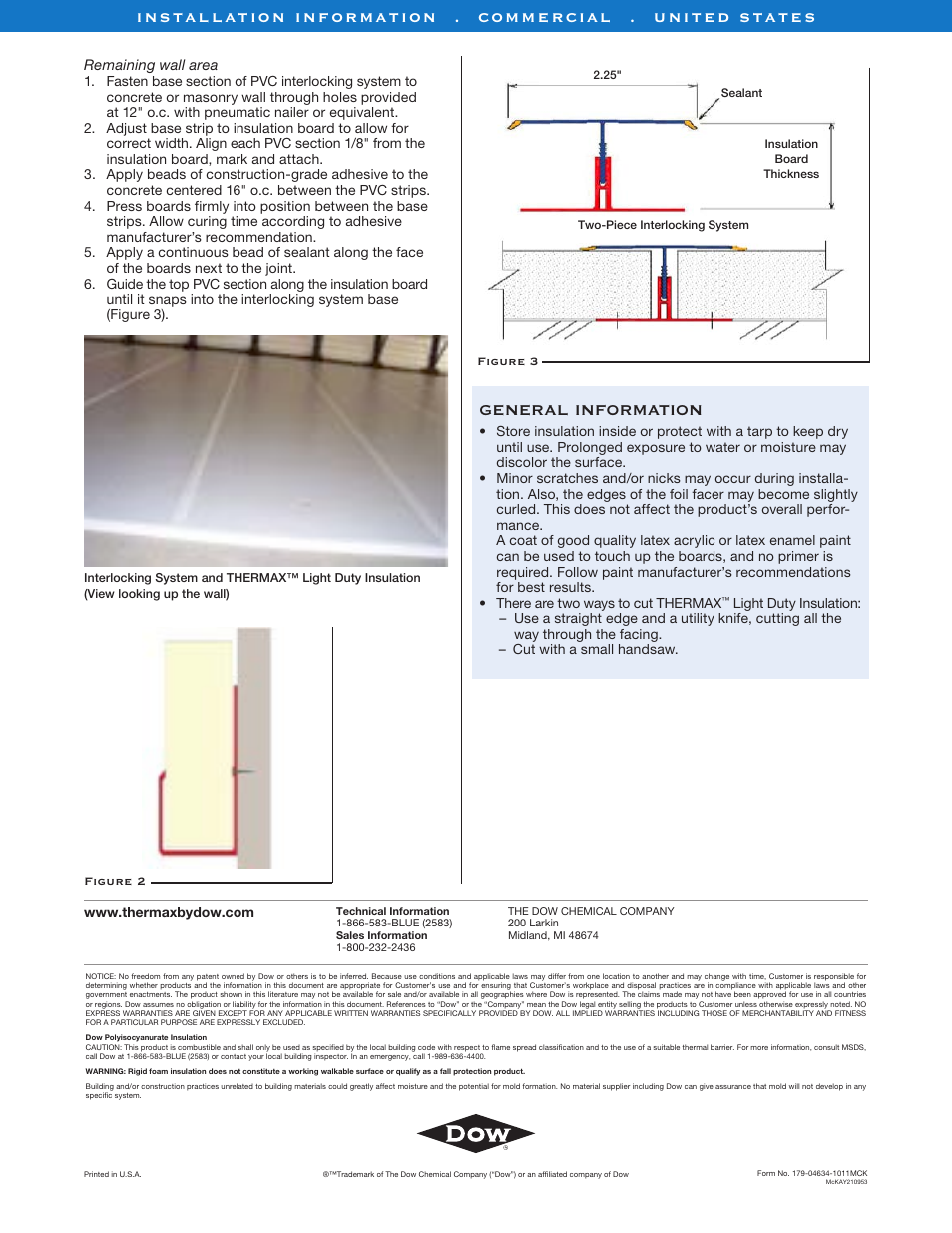 General information | Dow THERMAX Light Duty User Manual | Page 2 / 2