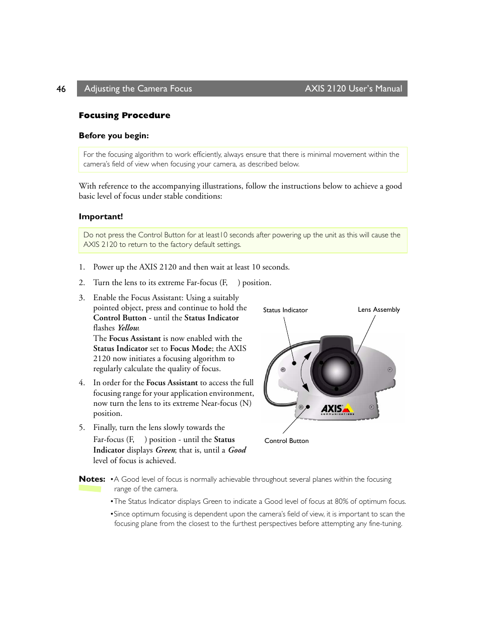 Axis Communications 2120 User Manual | Page 46 / 68