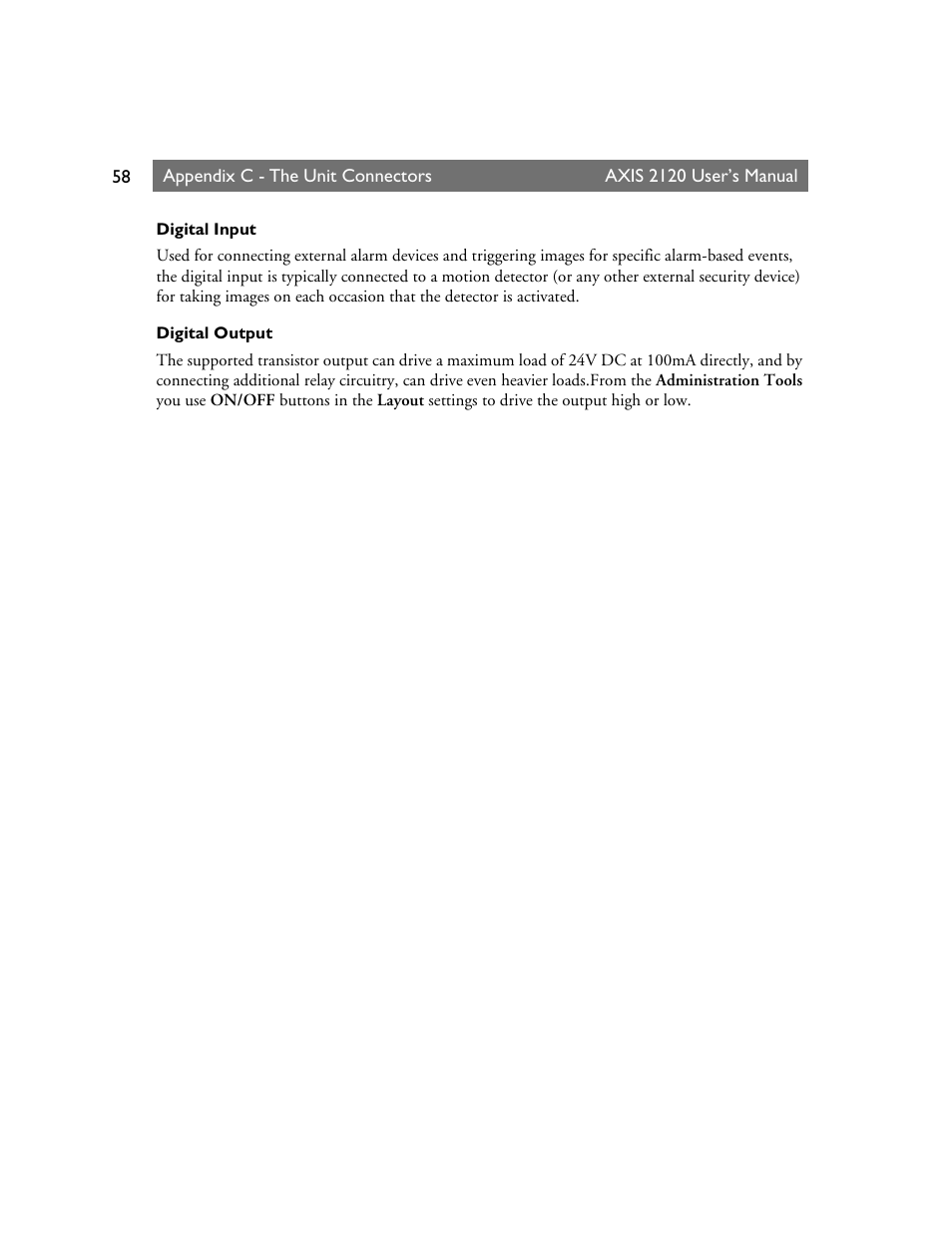 Axis Communications 2120 User Manual | Page 58 / 68