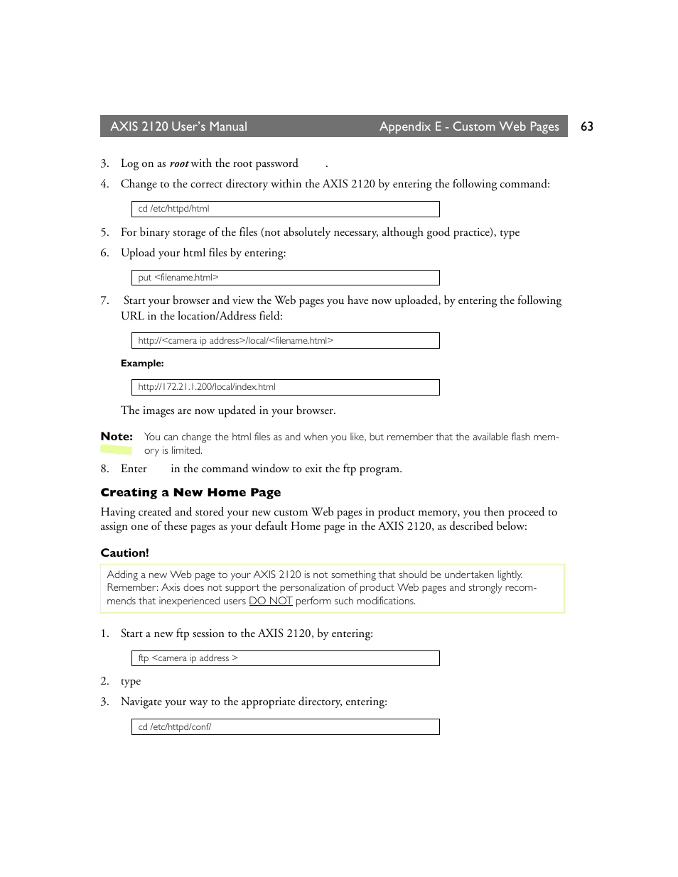 Axis Communications 2120 User Manual | Page 63 / 68