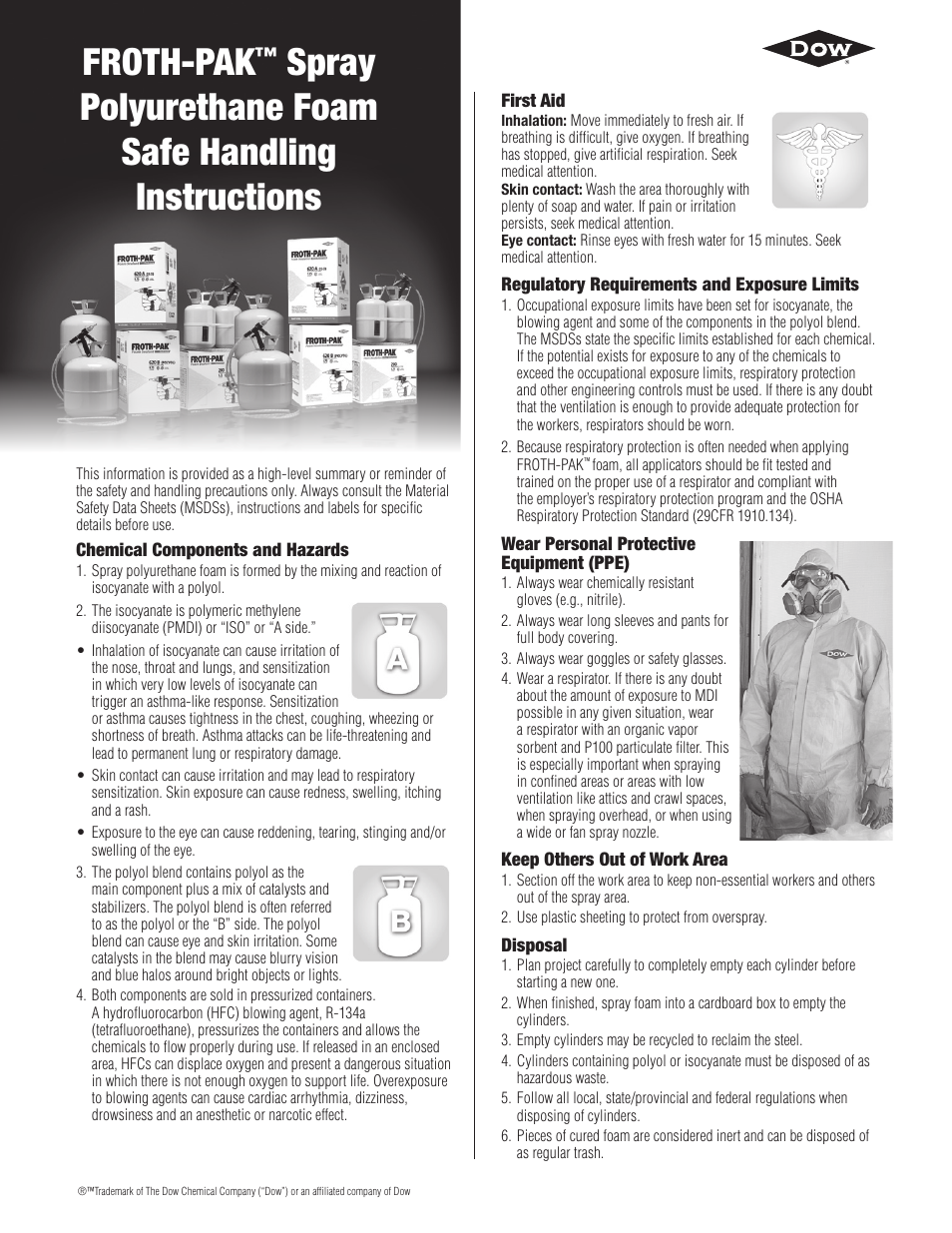 Dow FROTH-PAK™ Spray User Manual | 4 pages