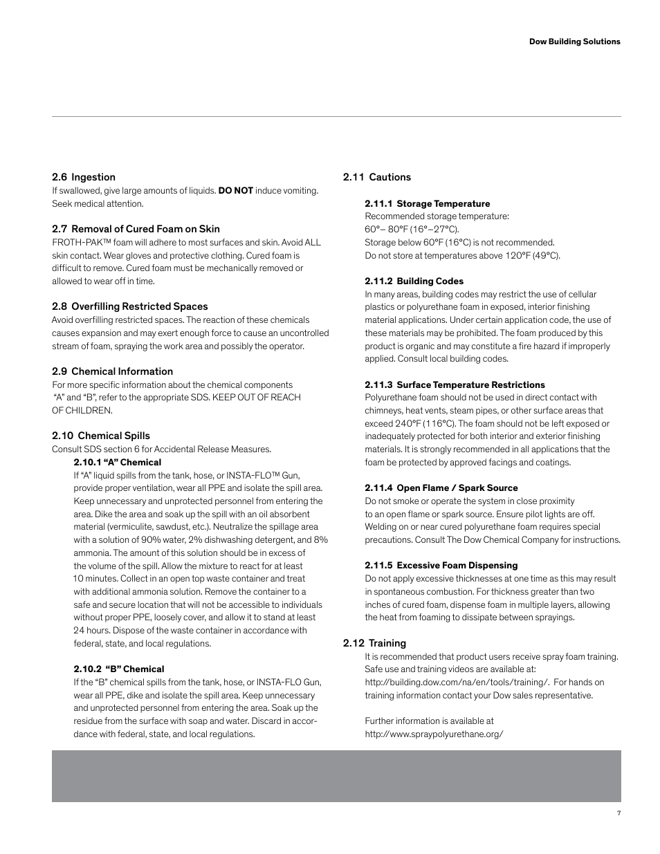 Dow FROTH-PAK Refill Systems User Manual | Page 15 / 36