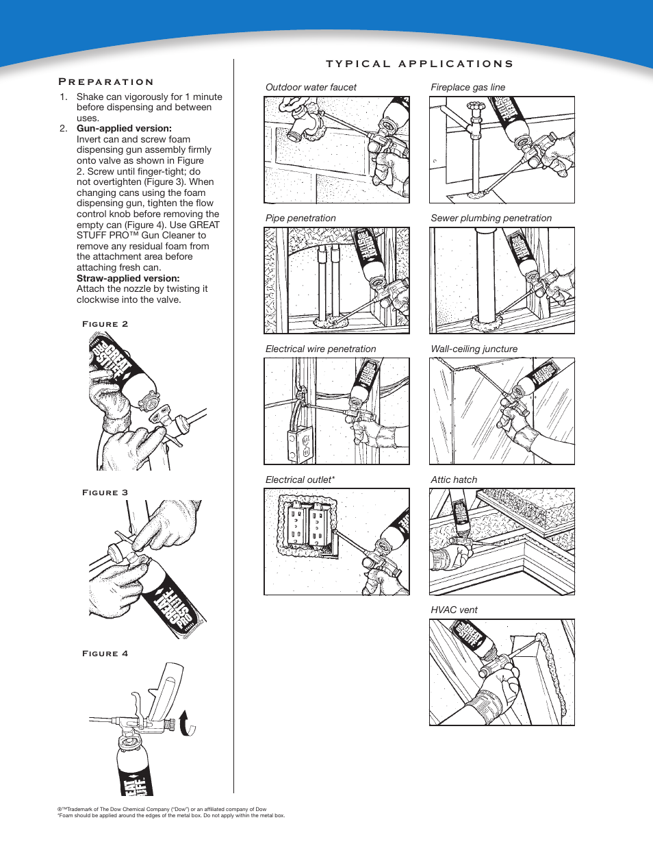 Preparation | Dow GREAT STUFF PRO™ User Manual | Page 2 / 4