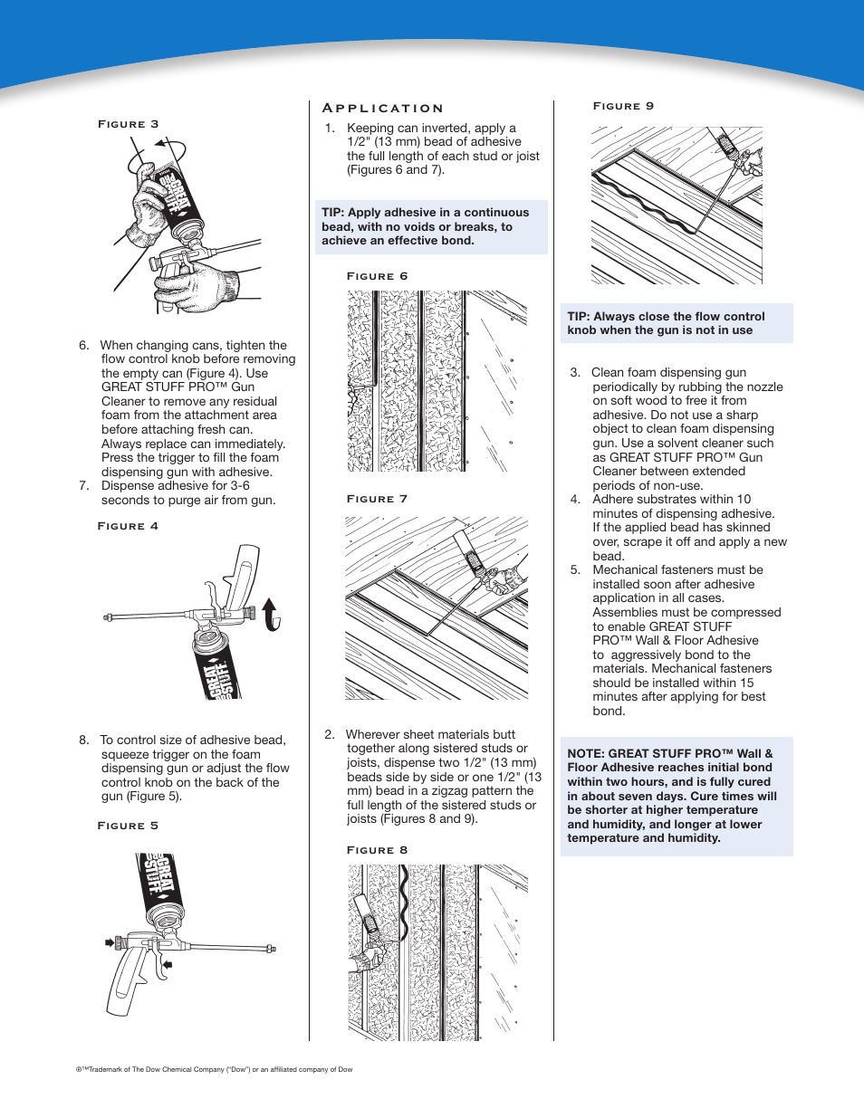 Applic ation | Dow GREAT STUFF PRO™ Wall & Floor Adhesive User Manual | Page 2 / 4