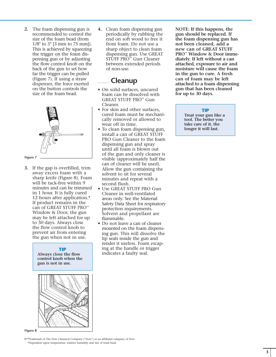 Cleanup | Dow GREAT STUFF PRO™ Window & Door User Manual | Page 3 / 4