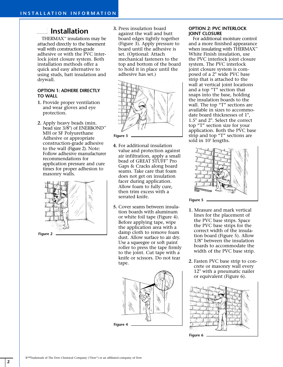 Installation | Dow THERMAX™ Exposed Basement Applications User Manual | Page 2 / 4